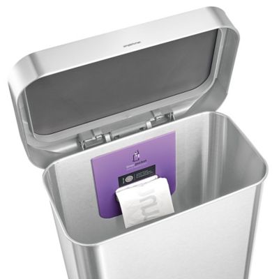 simplehuman® Step-On Stainless Steel Trash Can - Jumbo, 14 Gallon