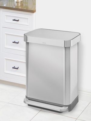 simplehuman® Step-On Stainless Steel Trash Can - Jumbo, 14 Gallon