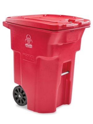 Toter® Biohazard Trash Can with Wheels - 96 Gallon H-10759 - Uline