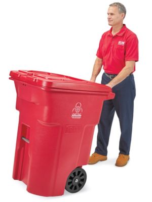 Toter® Biohazard Trash Can with Wheels - 96 Gallon H-10759 - Uline