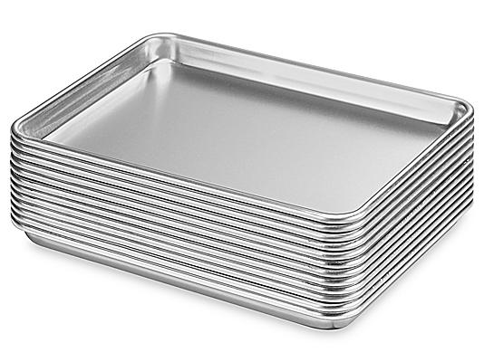 Aluminum Baking Pan - 10 x 13 x 1, Quarter Sheet - ULINE - Qty of 12 - H-10793