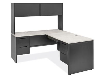  Industrial Office L-Desk with Hutch - 66 x 72"
