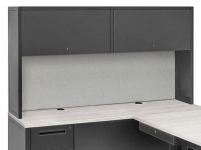 Fabric Tackboard for Industrial Office L-Desk with Hutch - 64 x 20