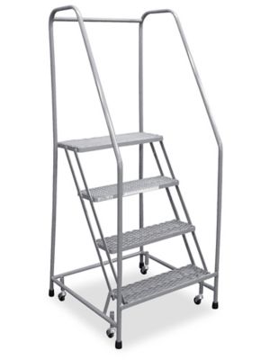  4 Step Rolling Safety Ladder - Assembled