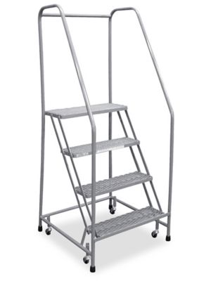 4 Step Rolling Safety Ladder - Assembled with 10" Top Step H-1082-10
