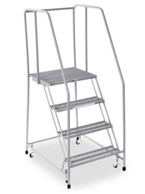 4 Step Rolling Safety Ladder - Assembled with 20" Top Step H-1082-20