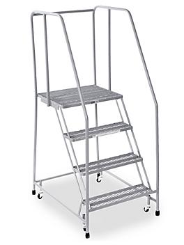 4 Step Rolling Safety Ladder - Assembled with 20" Top Step H-1082-20