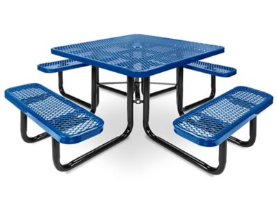 Metal Picnic Table - 46" Square, Blue H-10829BLU