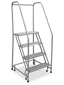 4 Step Rolling Safety Ladder - Assembled