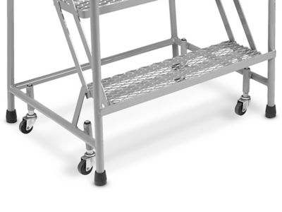 4 Step Platform With Rolling Ladder Durable Step Movable Steel Picking