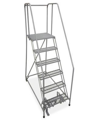 6 Step Rolling Safety Ladder - Assembled with 30" Top Step H-1083-30