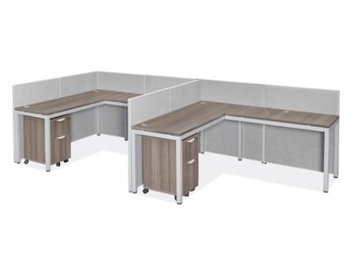  Single Row Downtown Privacy Workstation - 2-Person