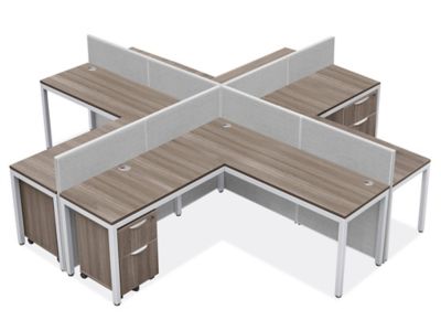  Quad Downtown Privacy Workstation - 4-Person