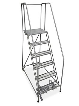 6 Step Rolling Safety Ladder - Unassembled with 20" Top Step H-1083U-20