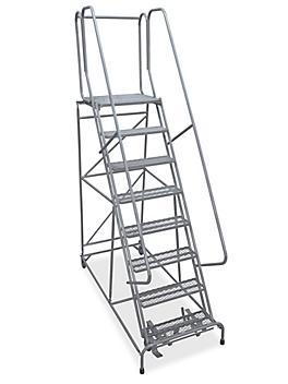8 Step Rolling Safety Ladder - Assembled with 20" Top Step H-1084-20