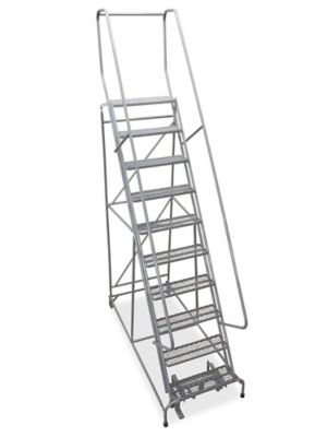 10 Step Rolling Safety Ladder - Assembled