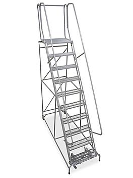 10 Step Rolling Safety Ladder - Unassembled with 30" Top Step H-1085U-30
