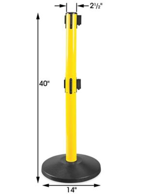 Uline Yellow Crowd Control Posts with Dual Belts - Black/Yellow 11