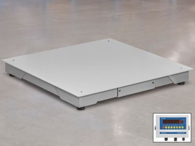 Stainless Steel Low Profile Floor Scale - 3 x 3', 5,000 lbs x 1 lb H-10905