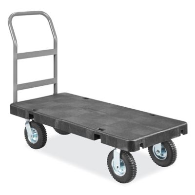 Plastic Platform Truck with Pneumatic Wheels - 24 x 48" H-10923BL