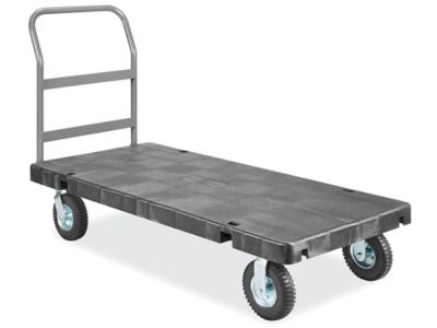 Plastic Platform Truck with Pneumatic Wheels - 30 x 60" H-10925BL
