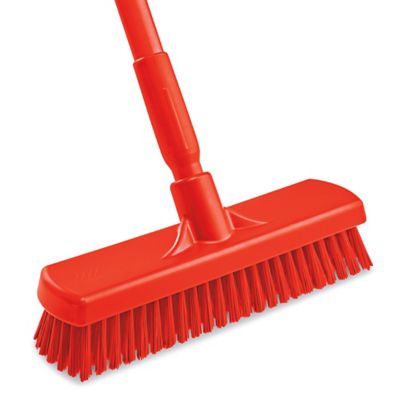 Liao All Purpose Floor Scrubbing / Tile Brush With Handle - Nylon Bristles,  Red, D130006, 1 pc