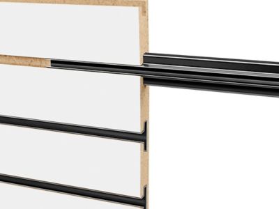 Slatwall Aluminum Inserts - 8', Black H-10993 - Uline