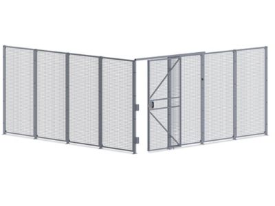 Wire Security Room with Sliding Door - 16 x 16 x 8', 2-Sided H-10996-2