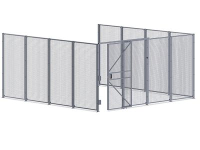 Wire Security Room With Sliding Door 16 X 16 X 8 3 Sided H 10996 3 Uline 8035