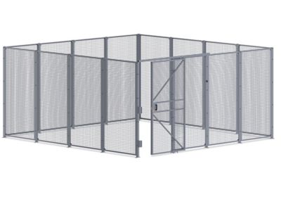 Wire Security Room with Sliding Door - 16 x 16 x 8', 4-Sided H-10996-4