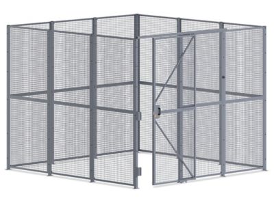 Wire Security Room with Sliding Door - 12 x 12 x 10', 4-Sided H-10998-4