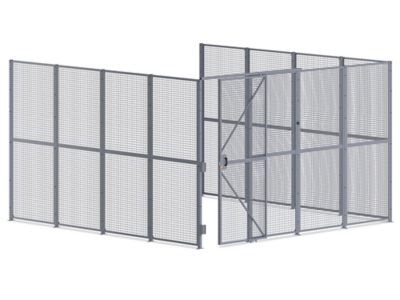 Wire Security Room with Sliding Door - 16 x 16 x 10', 3-Sided H-10999-3