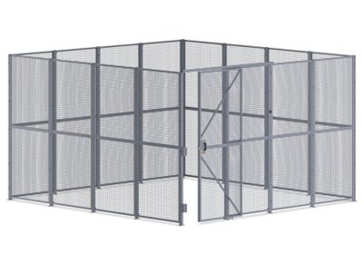 Wire Security Room with Sliding Door - 16 x 16 x 10', 4-Sided H-10999-4