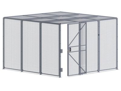 Wire Security Room with Sliding Door and Roof - 12 x 12 x 8'