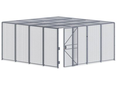  Wire Security Room with Sliding Door and Roof - 16 x 16 x 8'