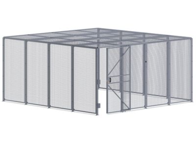 Wire Security Room With Sliding Door And Roof 16 X 16 X 8 3 Sided H 11002 3 Uline 3498