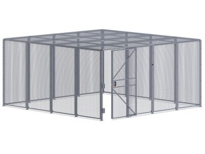 Wire Security Room With Sliding Door And Roof 16 X 16 X 8 4 Sided H 11002 4 Uline 4512