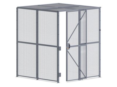 Wire Security Room with Sliding Door and Roof - 8 x 8 x 10', 2-Sided H-11003-2