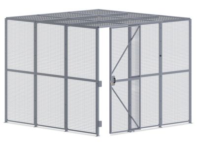 Wire Security Room with Sliding Door and Roof - 12 x 12 x 10'