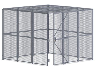 Wire Security Room with Sliding Door and Roof - 12 x 12 x 10', 4-Sided H-11004-4