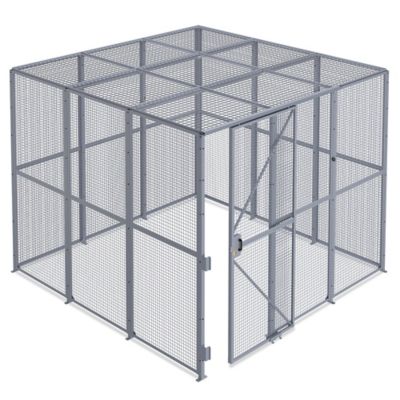 Wire Security Room with Sliding Door and Roof - 12 x 12 x 10', 4