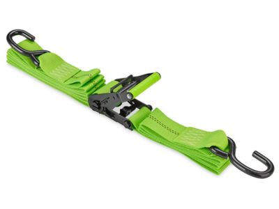 Uline Hi-Vis Ratchet Tie-Down - S-Hook, 2" x 15', 3,000 lb Capacity H-11020