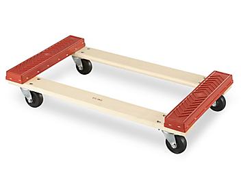 Standard Hardwood Rubber End Dolly - 3" Casters, 600 lb Capacity H-1104