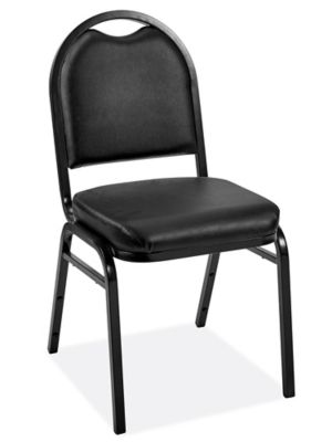 Stackable Banquet Chair - Vinyl, Black H-11061BL - Uline
