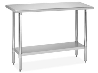 Standard Stainless Steel Worktable with Bottom Shelf - 48 x 18" H-11072