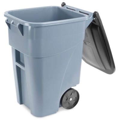 Rubbermaid Commercial Square Brute Rollout Container, 50 gal, Gray