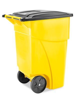 Rubbermaid® Trash Can With Wheels 50 Gallon Yellow H 1107y Uline