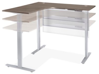 AURA　ハイグロスデスク　120×60　BK/RD/WH Downtown Adjustable Height L-Desk - 60 x 60 x 24