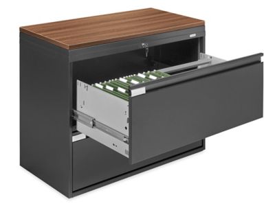 Industrial Lateral File Cabinet - 2 Drawer, Brown Top H-11148BR