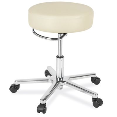 Vinyl Lab Stool without Backrest - Ivory H-11223I